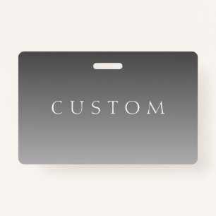 Elegant Text on Simple Modern Grey Ombre Gradient Badge