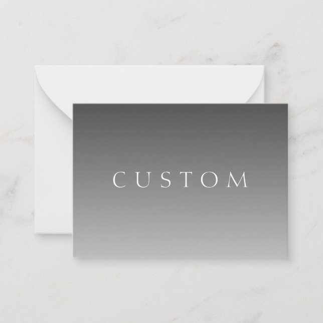 Elegant Text on Simple Modern Grey Ombre Gradient  Card (Front)