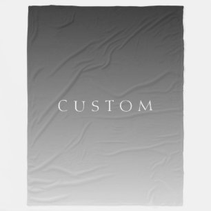 Elegant Text on Simple Modern Grey Ombre Gradient  Fleece Blanket