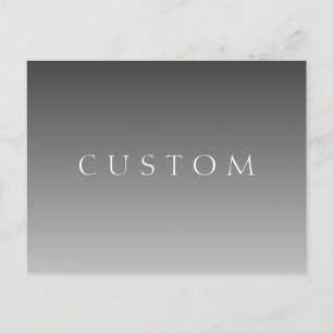 Elegant Text on Simple Modern Grey Ombre Gradient Postcard