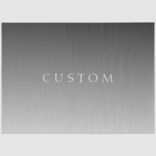 Elegant Text on Simple Modern Grey Ombre Gradient  Tissue Paper