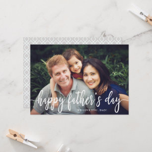 Elegant Text Photo Father's Day Flat Card