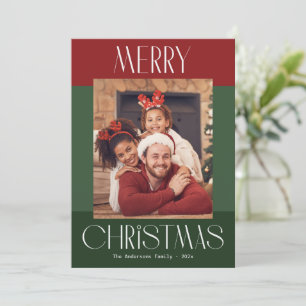 Elegant text photo Merry Christmas card