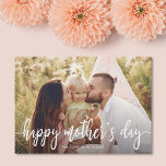 Elegant Text Photo Mother's Day Card<br><div class="desc">Send stylish Mother's Day greetings with this elegant photo card, featuring modern typography and a floral pattern. The background colour on the back of the card can be customized to any colour you'd like.</div>