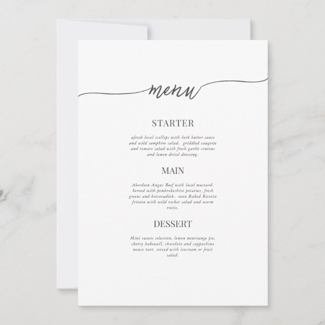 Elegant text template menu (Front)
