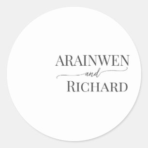 Elegant Text template round sticker