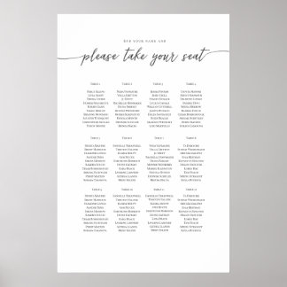Elegant text template Seating Plan, Poster