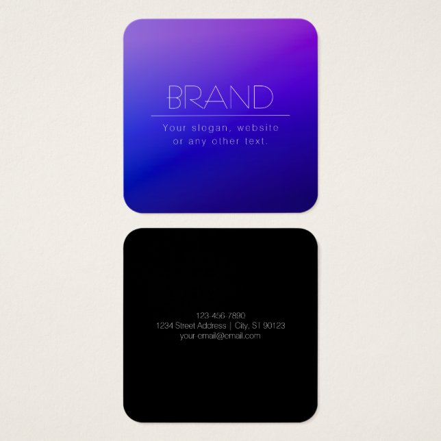 Élégant texte modifiable et couleur violet moderne (Devant & derrière)
