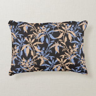 Elegant textile design featuring intricate floral  accent pillow