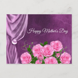 Elegant,Texture,Pink Roses Postcard