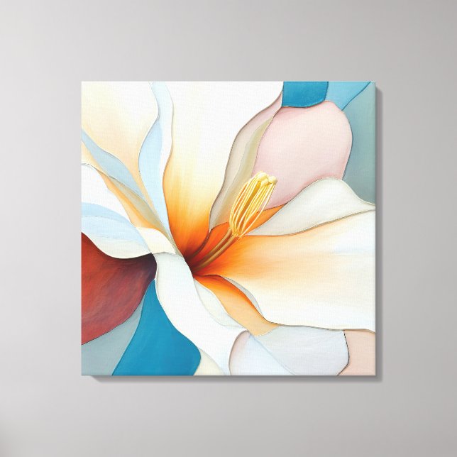 Elegant Textured Floral Art Canvas Print (Front)