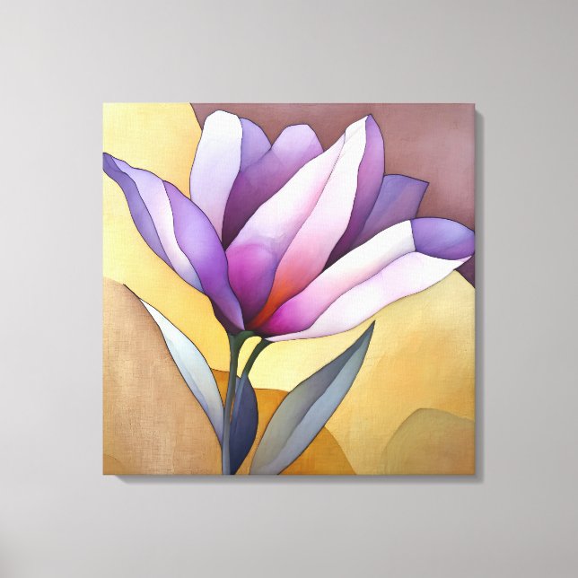 Elegant Textured Floral Art Canvas Print (Front)