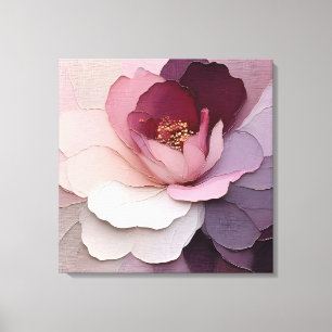 Elegant Textured Floral Art Canvas Print