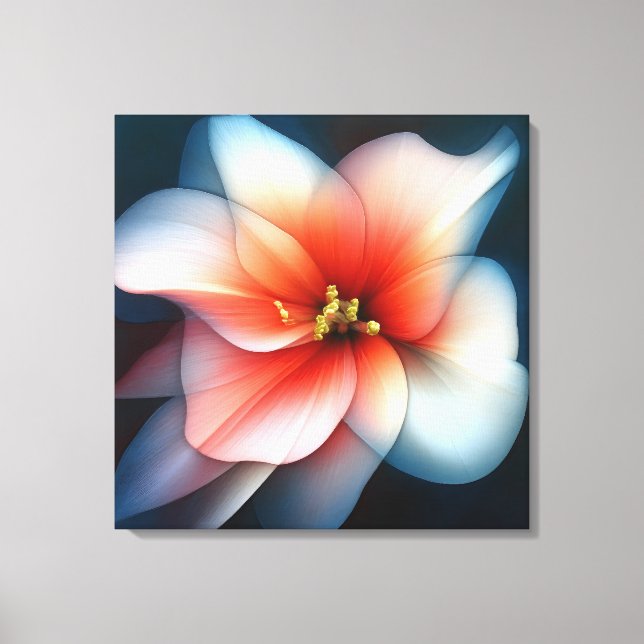Elegant Textured Floral Art Canvas Print (Front)