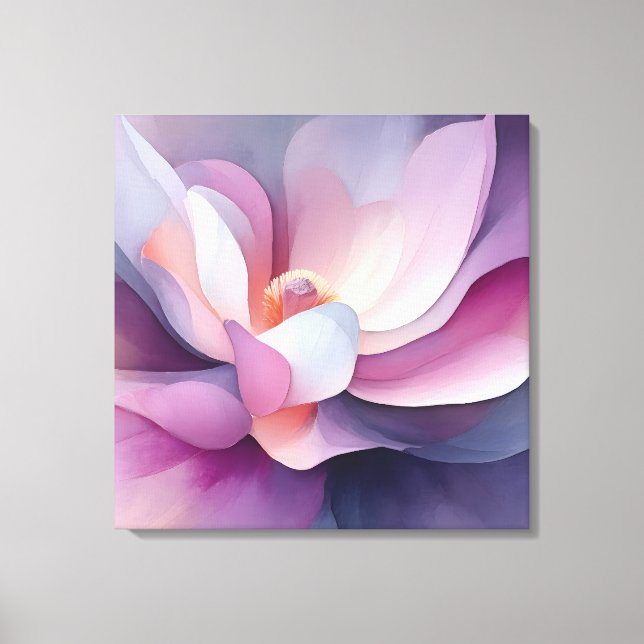 Elegant Textured Floral Art Canvas Print (Front)