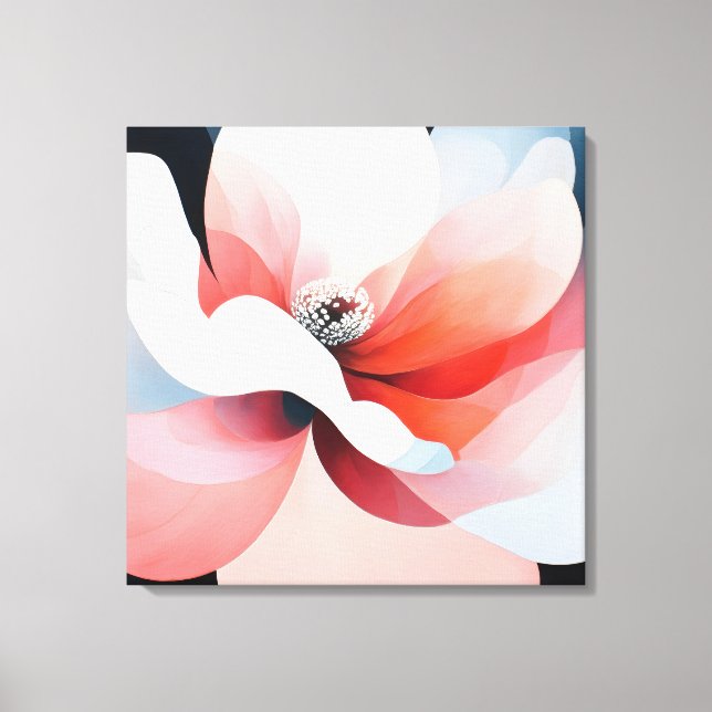 Elegant Textured Floral Art Canvas Print (Front)