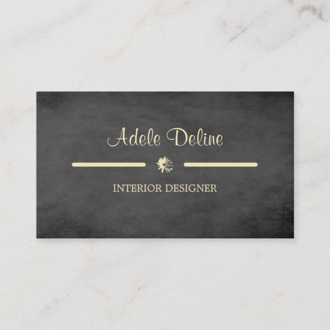 Elegant Textured Gray Interior Designer Business Card (Front)