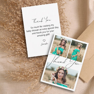 elegant thank you baby shower 3 photos collage card