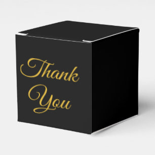 Elegant Thank You Black And Gold Gift / Favour Box