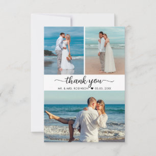 Elegant Thank You Calligraphy Collage Wedding 