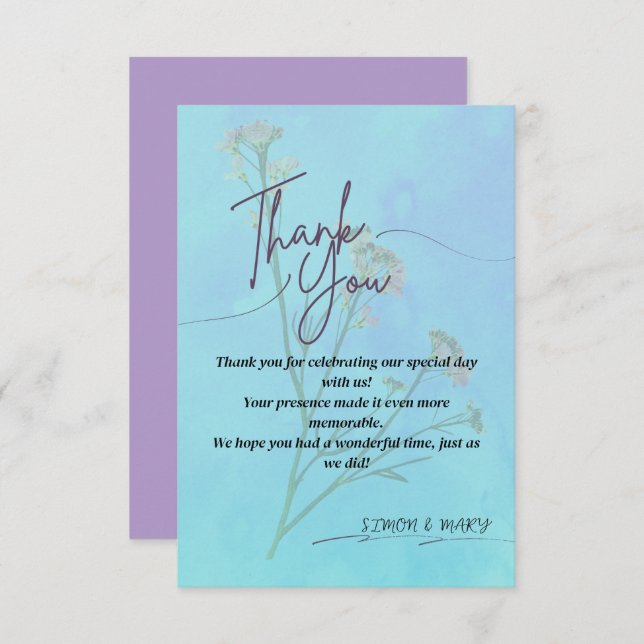 Elegant Thank You Card (Front/Back)