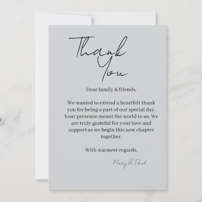 Elegant Thank You Card (Front)
