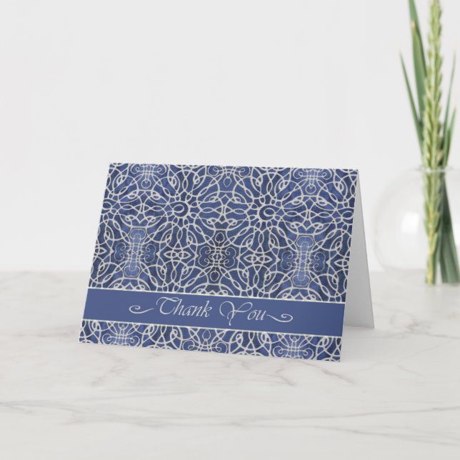 Elegant Thank You Card in Blue Any Occasion  (Front)