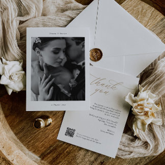 Elegant Thank You Card with QR Code & Photo