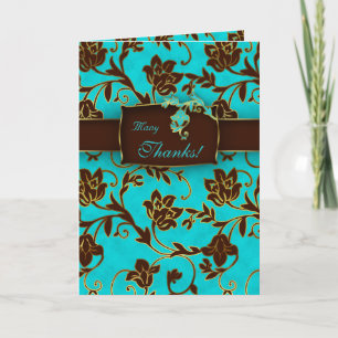 Elegant Thank You Cards Gold Floral BB