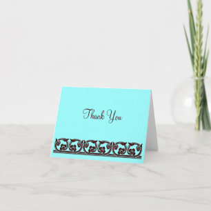 Elegant Thank You Chocolate Teal Vintage Art Card