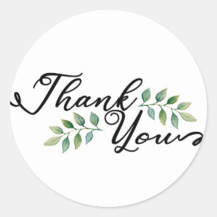 Elegant Thank You Classic Round Sticker