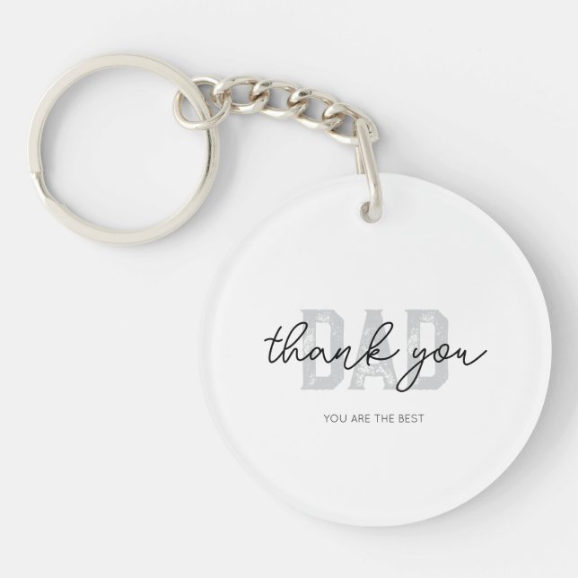Elegant Thank You Dad Acrylic Keychain (Front)