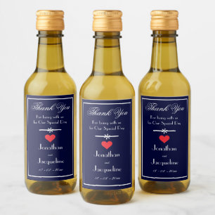 Elegant Thank You Favour Add Your Names Cute Mini Wine Label