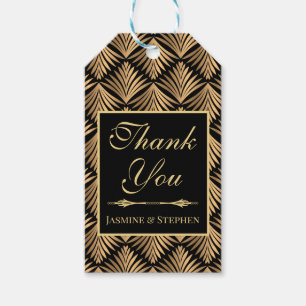 Elegant Thank You Floral  Art Deco Gatsby Wedding Gift Tags