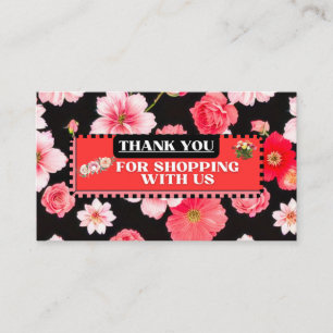 ELEGANT THANK YOU FLORAL BUSINESS CARD