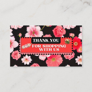 ELEGANT THANK YOU FLORAL  BUSINESS CARD