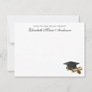 Elegant Thank You From the Graduate Cap Graduation Card