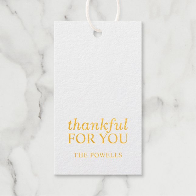 Elegant Thank You Gold Gift Tags (Front)