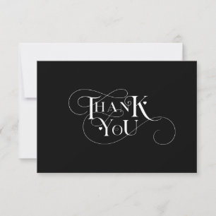 Elegant Thank You Heart Typography Photo Wedding Card