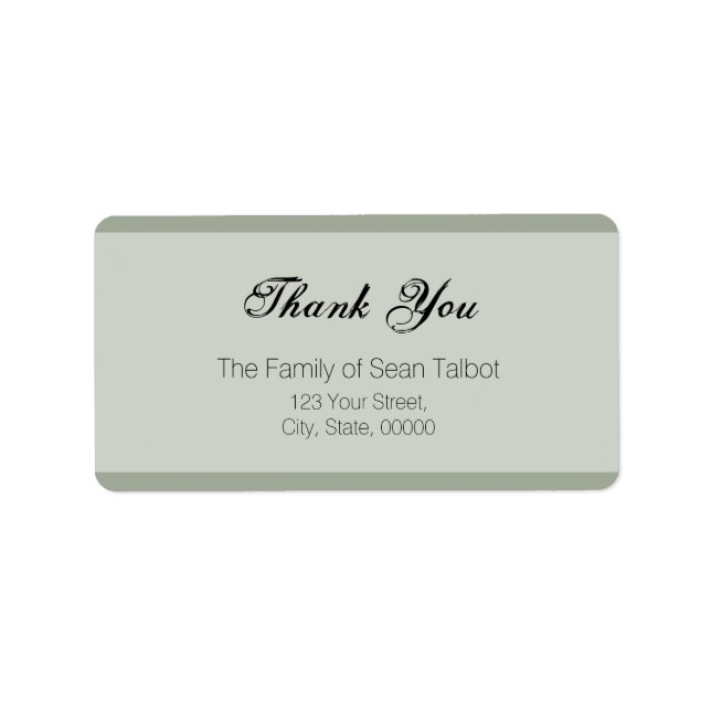 Elegant Thank You Label Choose your colour (Front)
