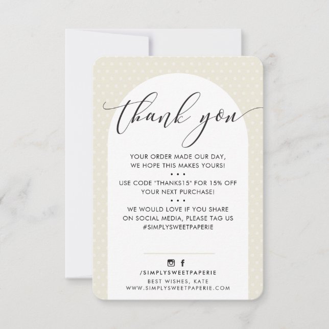 ELEGANT THANK YOU modern arch ivory cream black (Front)