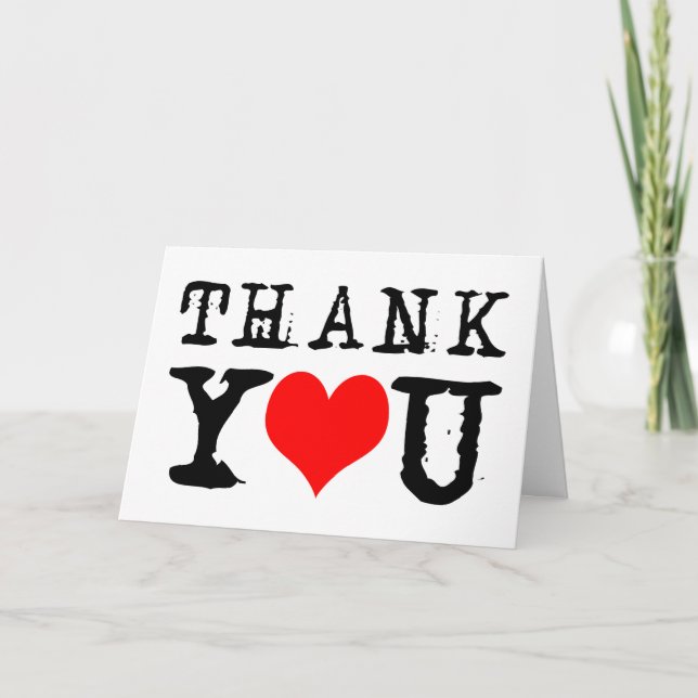 Elegant Thank You Red Heart customizable (Front)