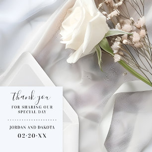 Elegant Thank You Script Wedding   Custom Names Rubber Stamp