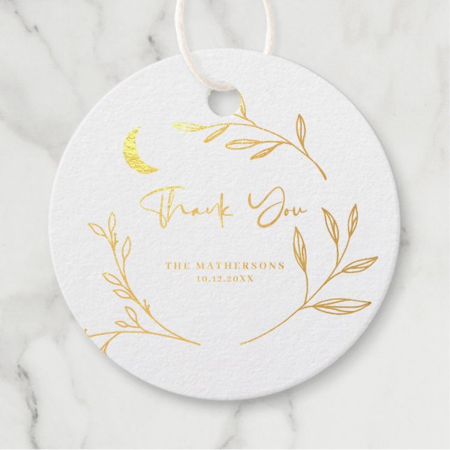 Elegant Thank You Script Wedding Favour Tags (Front)