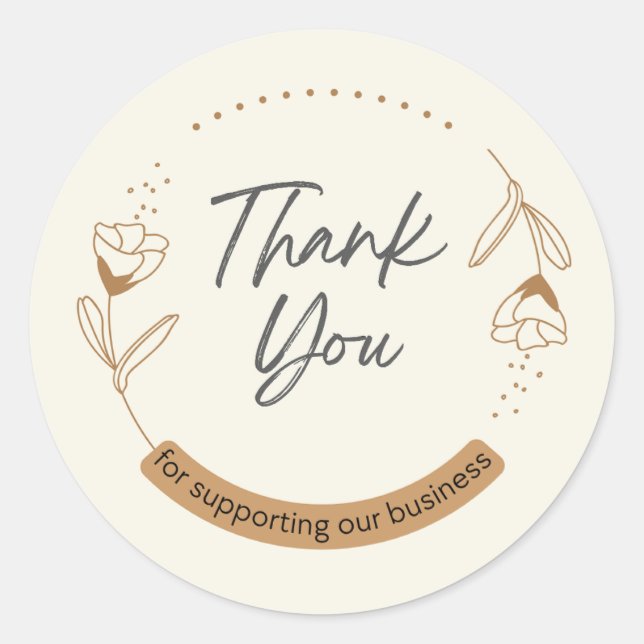 Elegant Thank You Sticker  Minimalist Script (Front)