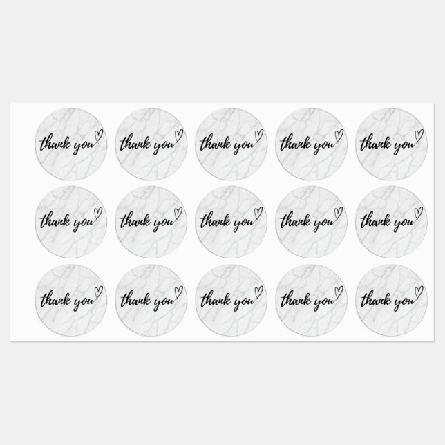 Elegant Thank You Sticker - Small Business Packagi (Feuille)