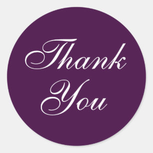 Elegant Thank You Stickers in Purple
