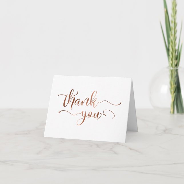 Elegant Thank You w/ Faux Copper Foil Script (Front)