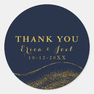 Elegant Thank You Wedding Favour round sticker