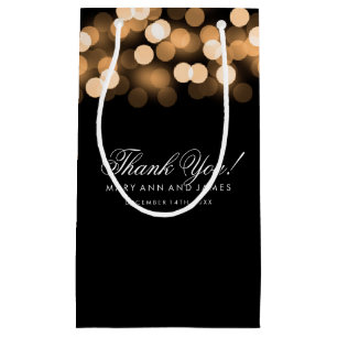 Elegant Thank You Wedding Gold Hollywood Glam Small Gift Bag